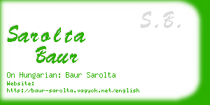 sarolta baur business card